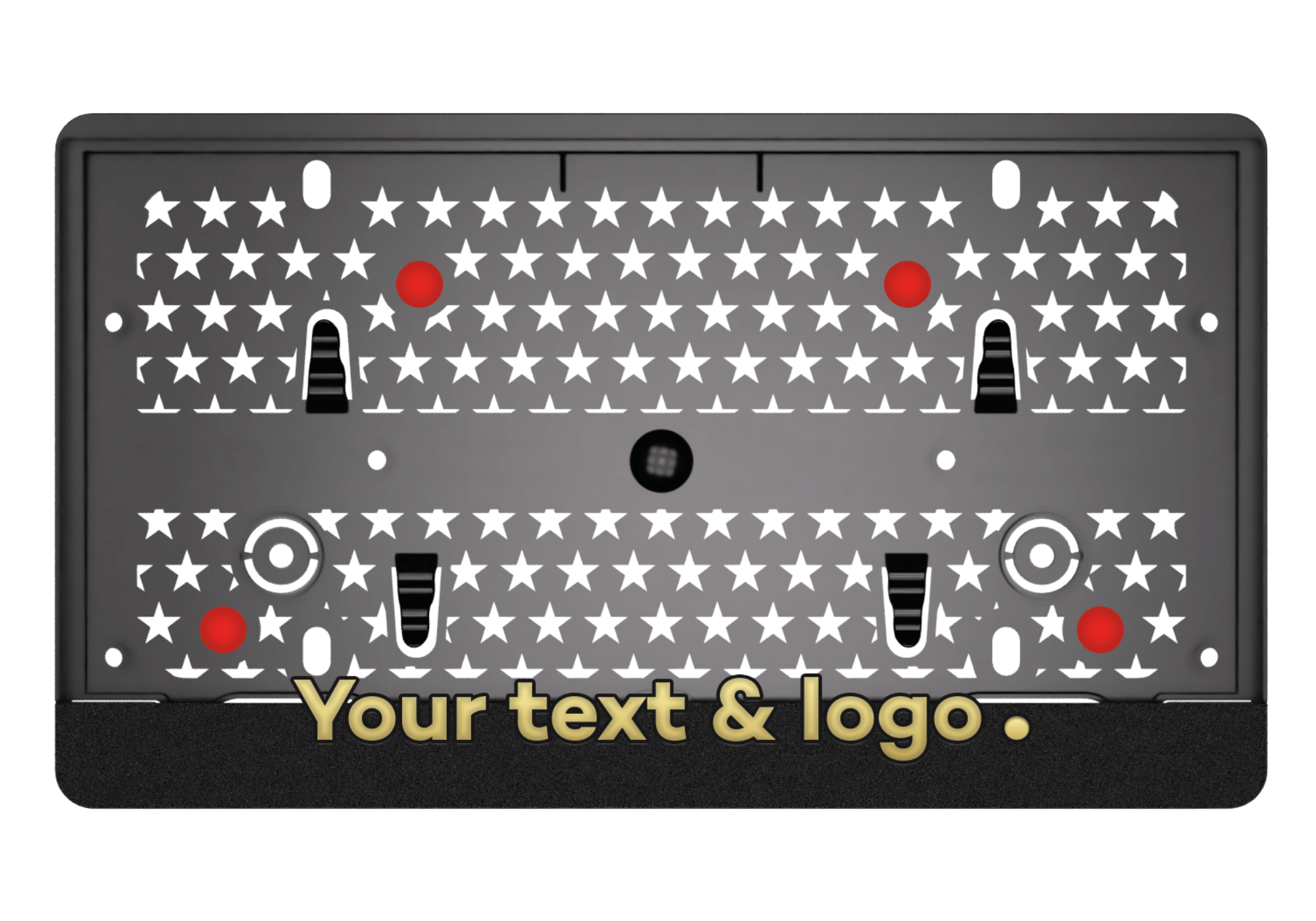 Embossed (Raised letter) Shaped Bar Plastic License Plate Frame